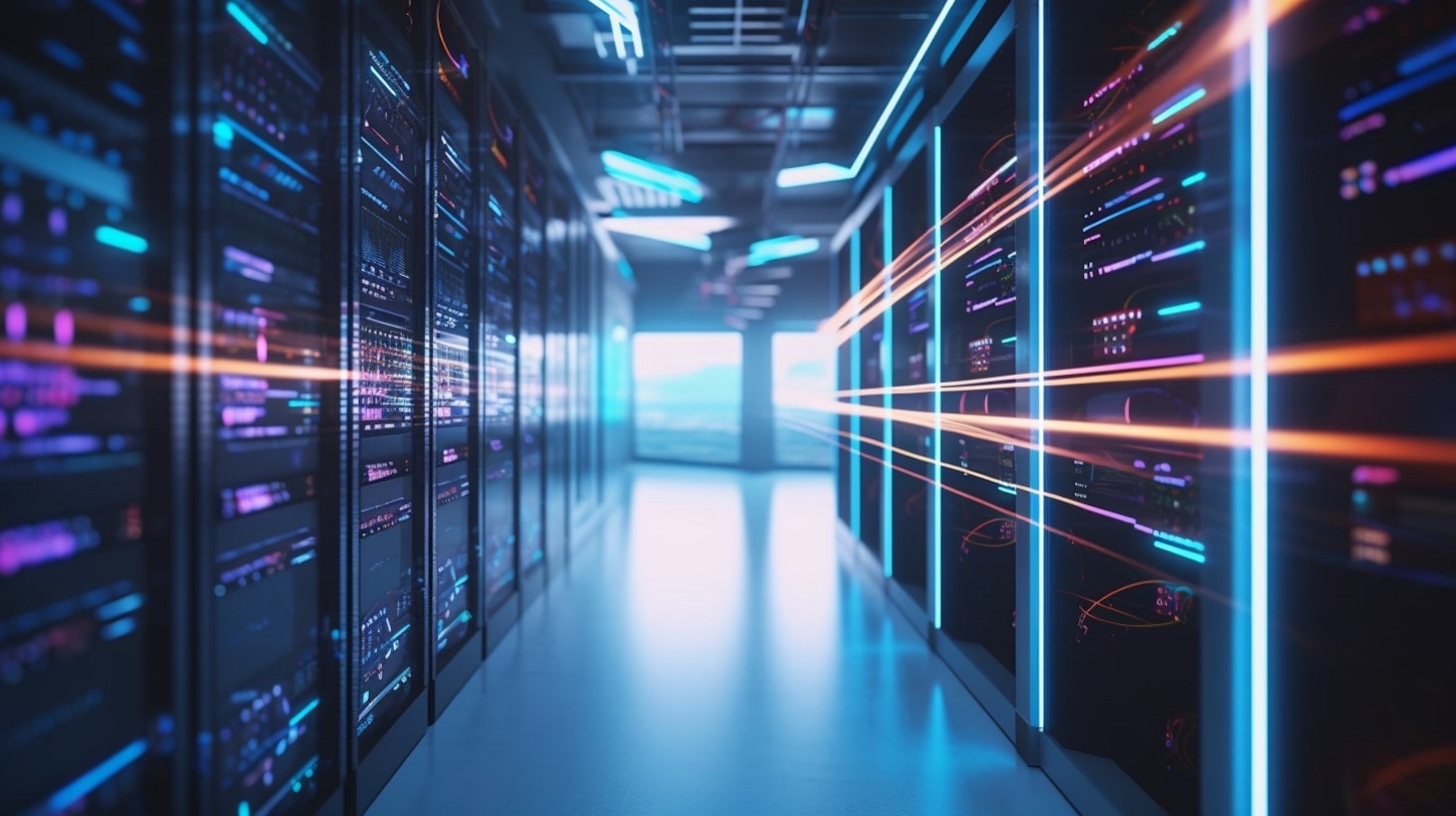 Enterprise data center infrastructure with structured cabling and server racks installed by LVTS